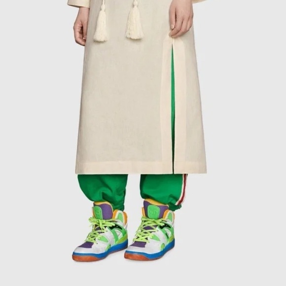 Gucci sneakers leather stunning color block fits 7  Ladies w Gucci box. - Picture 2 of 7